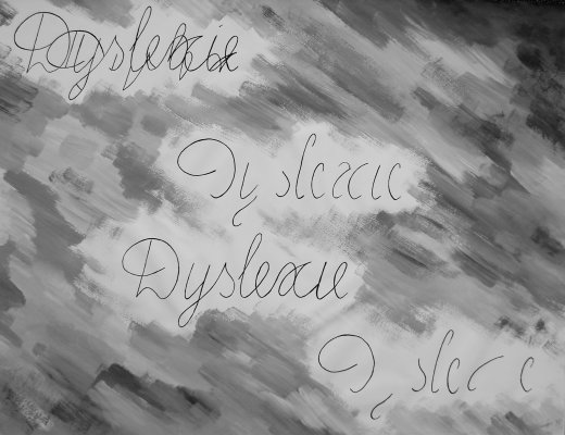 Dyslexie, water paint, A3, 1998